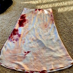 Beautiful Satin Tie Dyed Summer Skirt